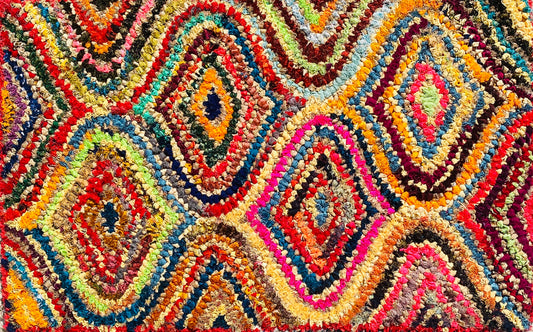Fußmatte Peacock multicolor 50x80 recycled Saris No. 1