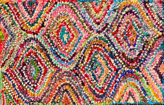 Fußmatte Peacock multicolor 50x80 recycled Saris No. 7