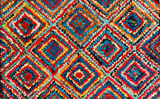 Fußmatte Diamond multicolor 50x80 recycled Saris No. 4