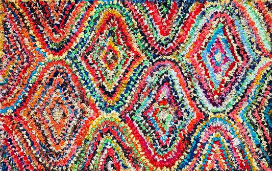 Fußmatte Peacock multicolor 50x80 recycled Saris No.1 0