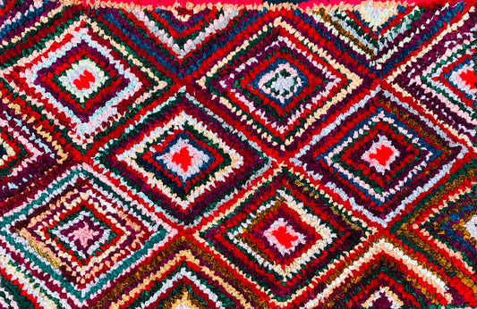 Fußmatte Diamond multicolor 50x80 recycled Saris No. 2