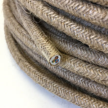 Lade das Bild in den Galerie-Viewer, Textilkabel mit Fassung Jute ummantelt mit Metall Fassung E27