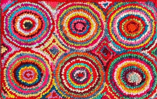 Fußmatte Circles multicolor 50x80 recycled Saris No. 6