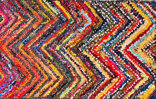 Fußmatte ZigZag multicolor 50x80 recycled Saris No. 4