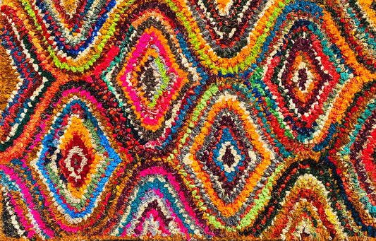 Fußmatte Peacock multicolor 50x80 recycled Saris No. 5