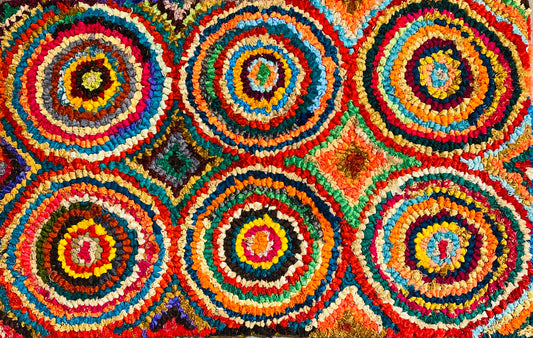 Fußmatte Circles multicolor 50x80 recycled Saris No. 3