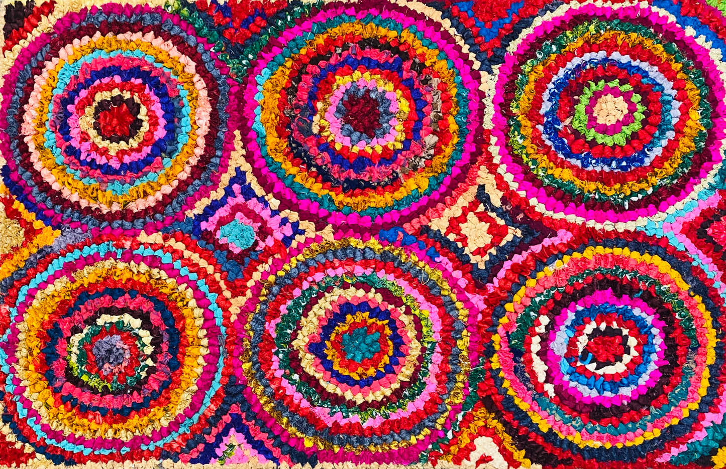 Fußmatte Circles multicolor 50x80 recycled Saris No. 5