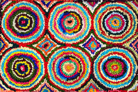 Fußmatte Circles multicolor 50x80 recycled Saris No. 1 1