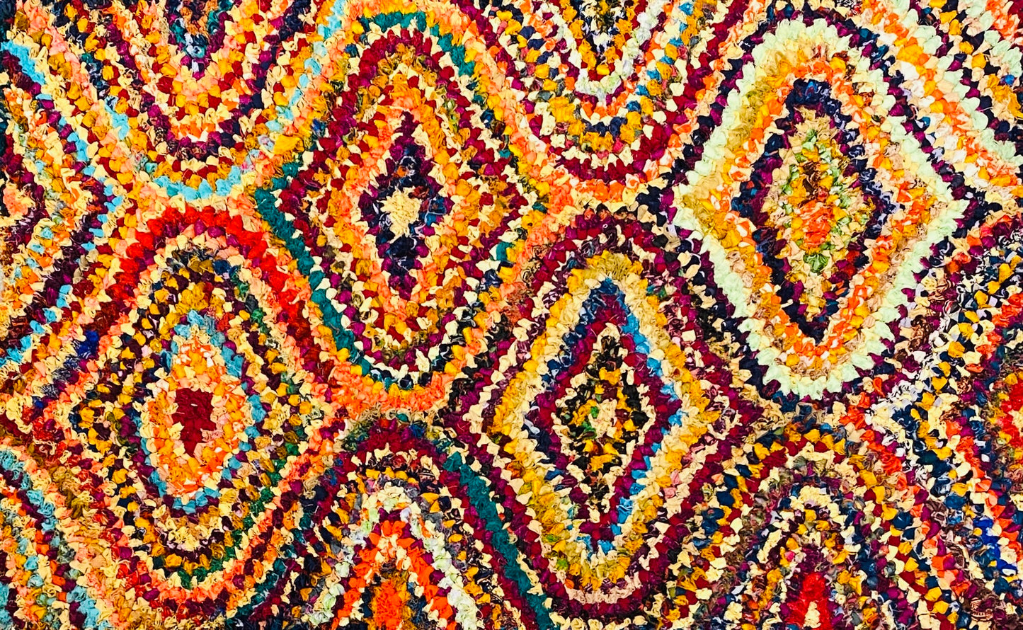 Fußmatte Peacock multicolor 50x80 recycled Saris No.12