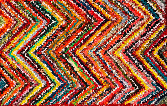 Fußmatte ZigZag multicolor 50x80 recycled Saris No. 2