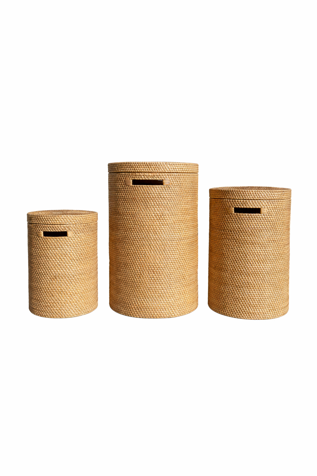 Wäschekorb Lombok – Handgeflochtener Rattan-Korb mit Deckel – Somewhereshop