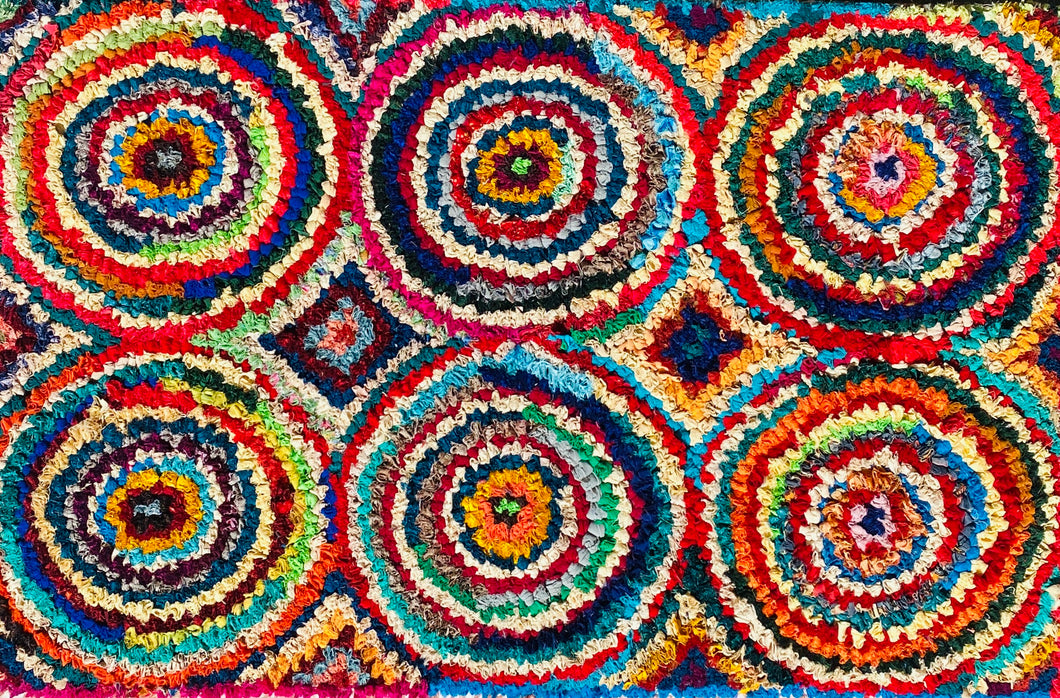 Fußmatte Circles multicolor 50x80 recycled Saris No. 3