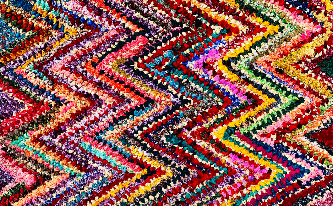Fußmatte ZigZag multicolor 50x80 recycled Saris No. 10