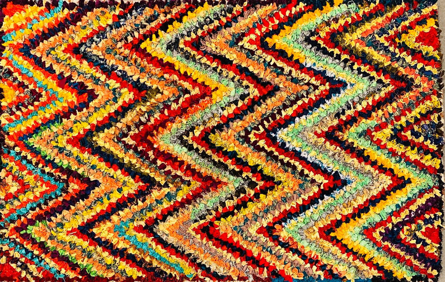 Fußmatte ZigZag multicolor 50x80 recycled Saris No. 1