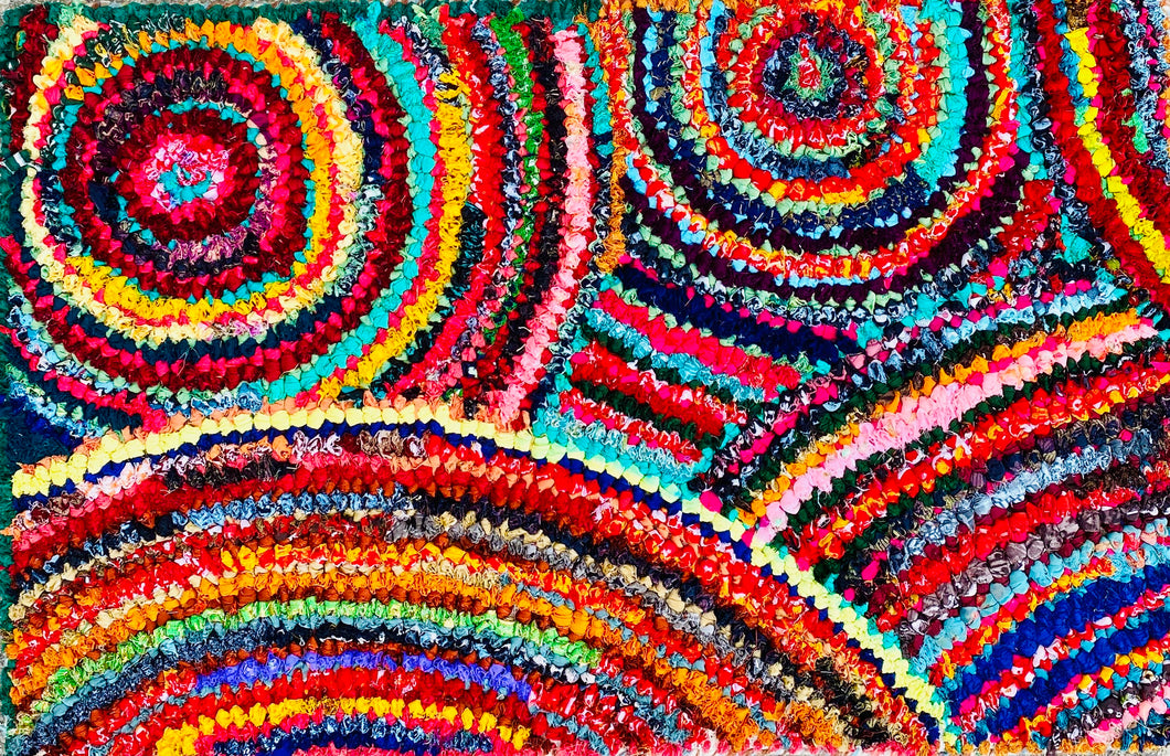 Fußmatte Sun multicolor 50x80 recycled Saris No. 8