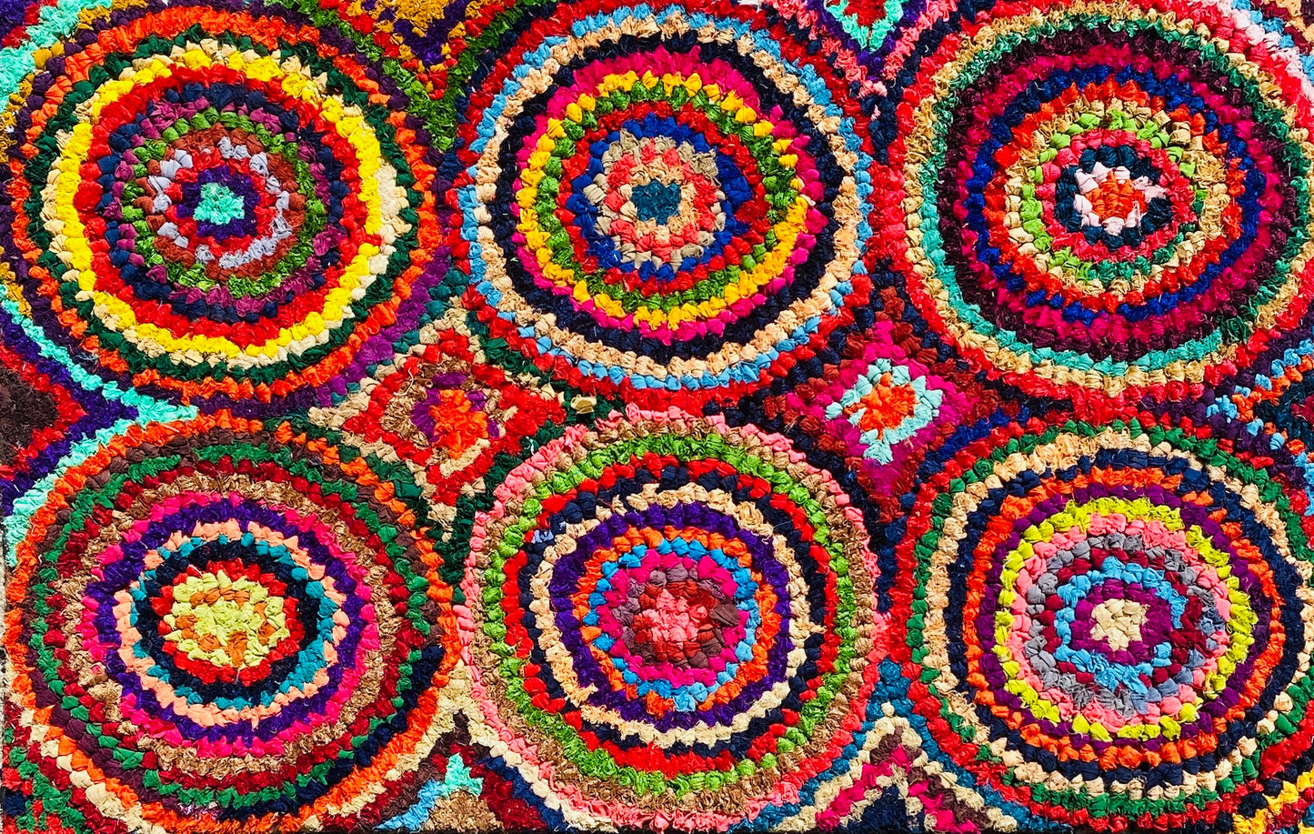 Fußmatte Circles multicolor 50x80 recycled Saris No. 9