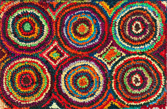 Fußmatte Circles multicolor 50x80 recycled Saris No. 1