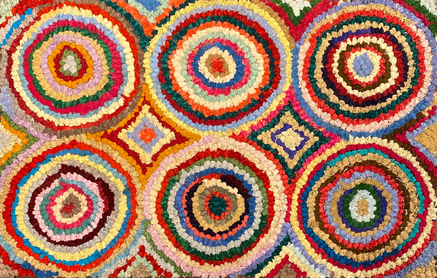 Fußmatte Circles multicolor 50x80 recycled Saris No.10