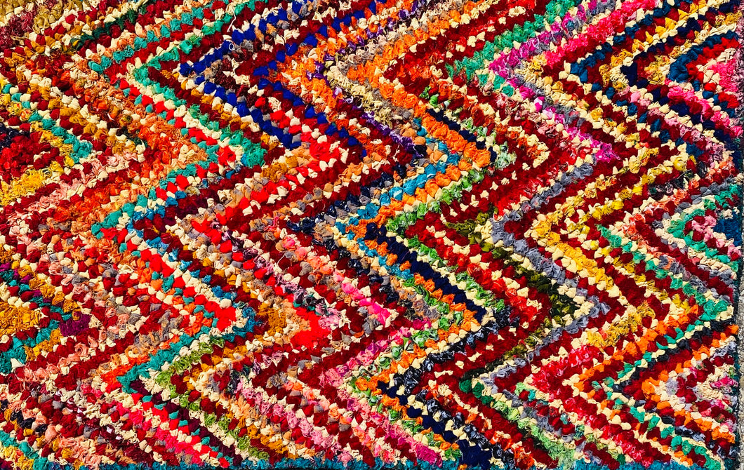 Fußmatte ZigZag multicolor 50x80 recycled Saris No. 8