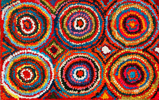 Fußmatte Circles multicolor 50x80 recycled Saris No.10