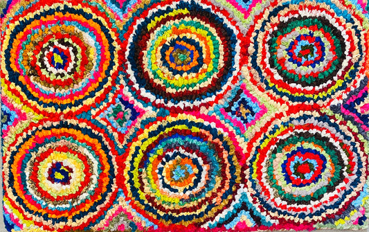 Fußmatte Circles multicolor 50x80 recycled Saris No. 1