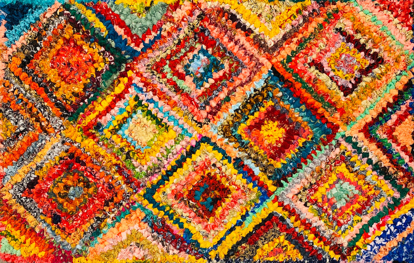 Fußmatte Diamond multicolor 50x80 recycled Saris No. 3