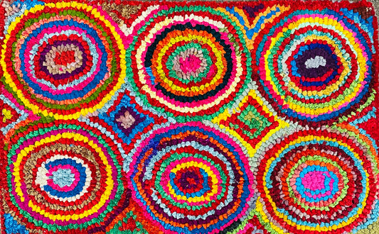 Fußmatte Circles multicolor 50x80 recycled Saris No. 1