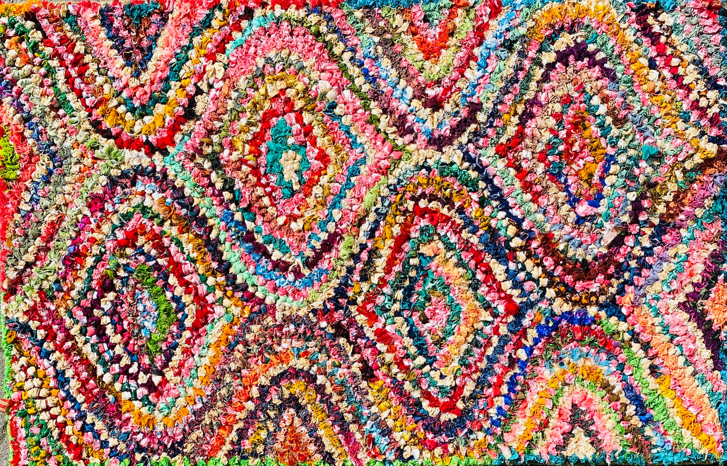 Fußmatte Peacock multicolor 50x80 recycled Saris No. 7