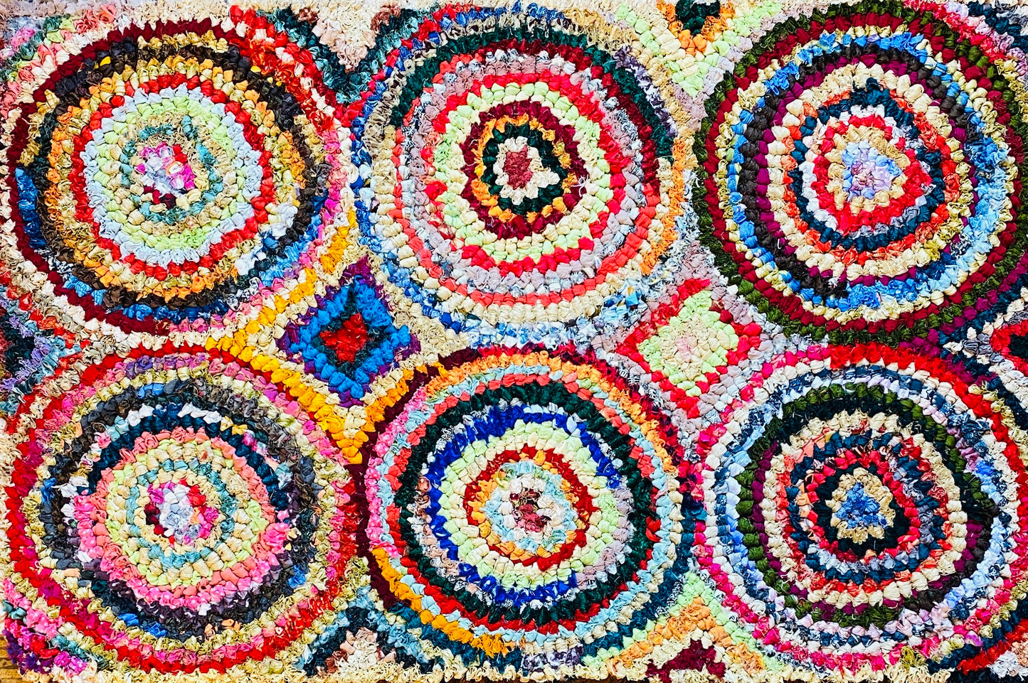 Fußmatte Circles multicolor 50x80 recycled Saris No. 1 1