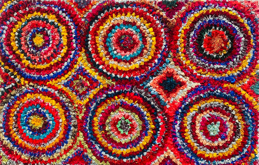 Fußmatte Circles multicolor 50x80 recycled Saris No.10