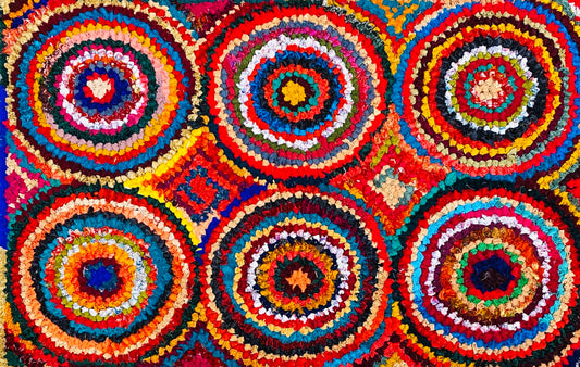 Fußmatte Circles multicolor 50x80 recycled Saris No. 4