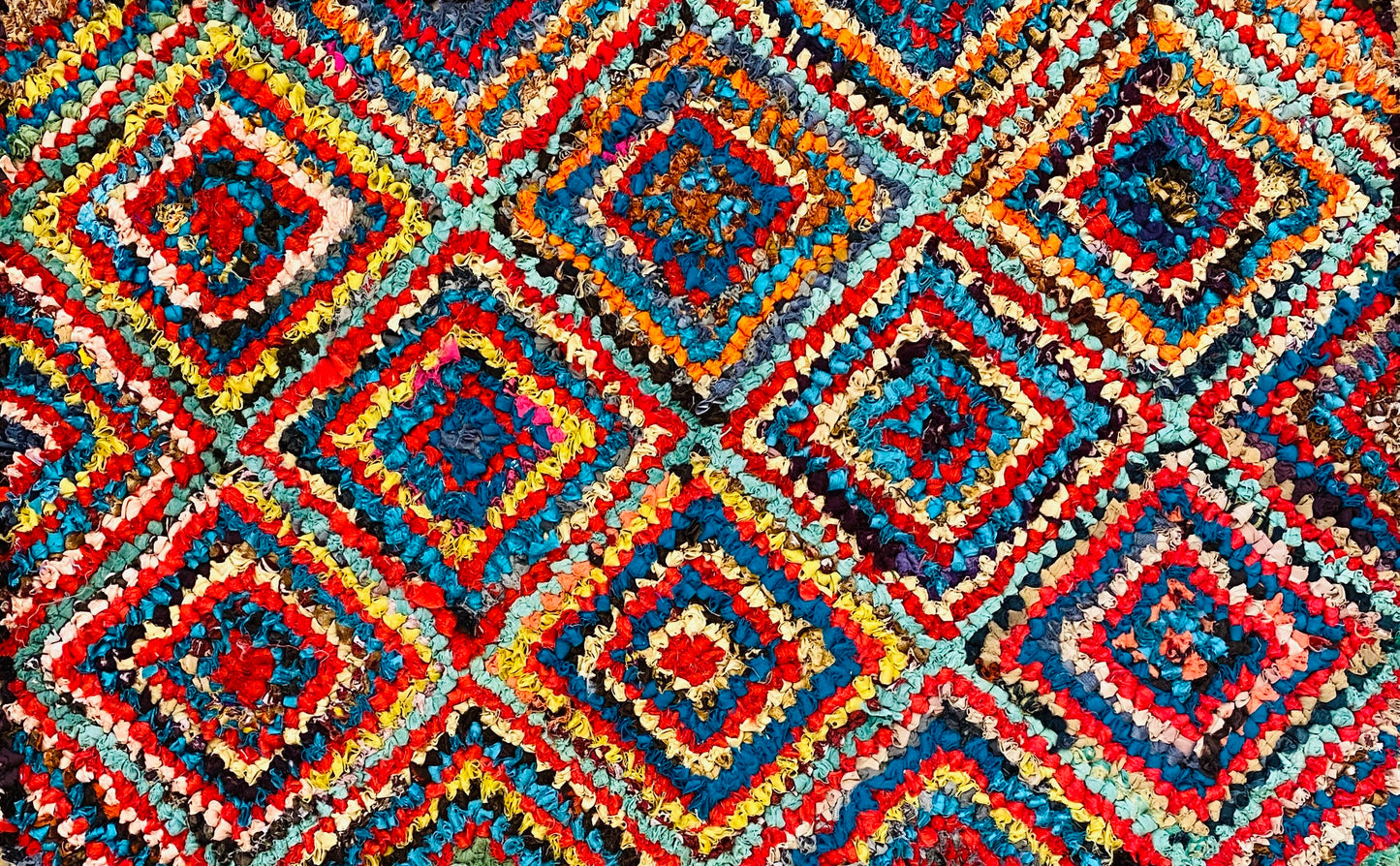Fußmatte Diamond multicolor 50x80 recycled Saris No. 4