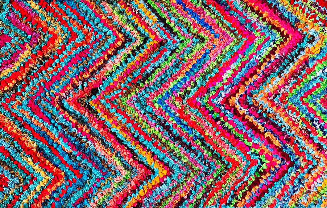Fußmatte ZigZag multicolor 50x80 recycled Saris No. 4