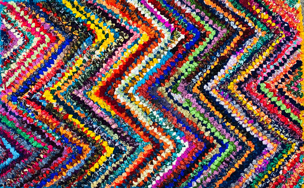 Fußmatte ZigZag multicolor 50x80 recycled Saris No. 8