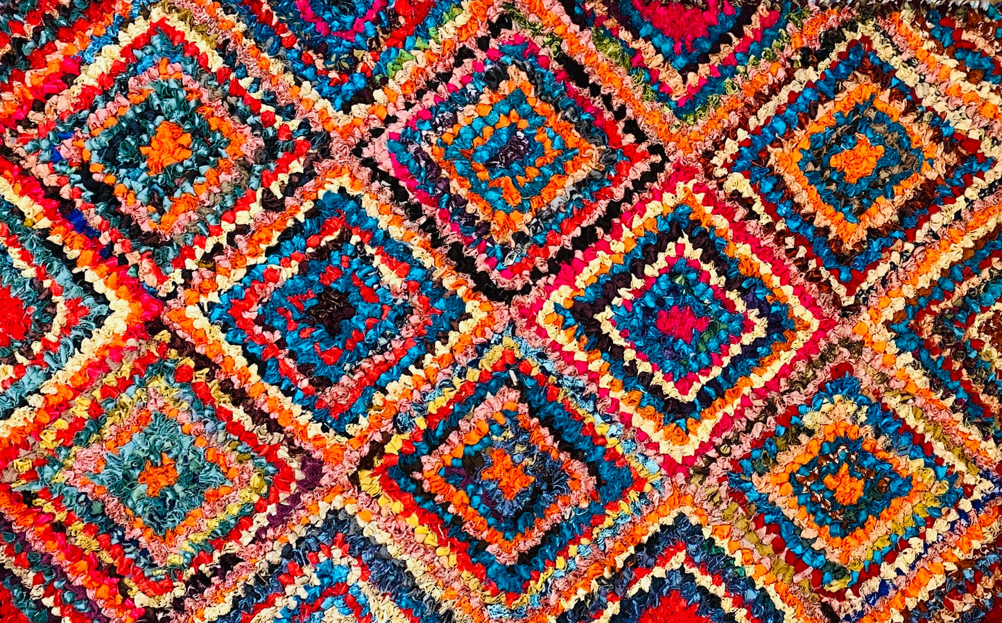 Fußmatte Diamond multicolor 50x80 recycled Saris No. 5