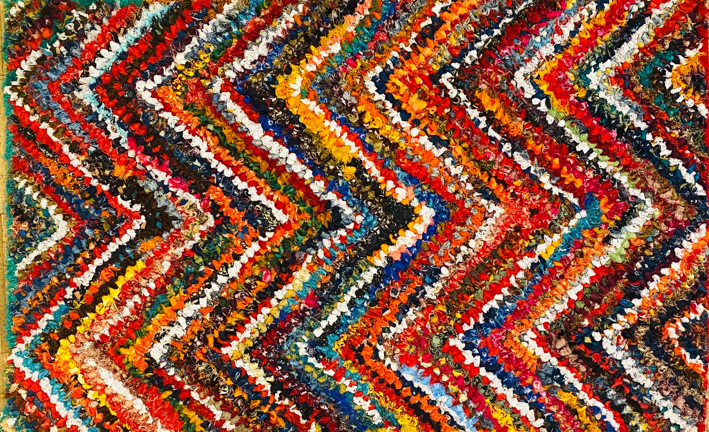 Fußmatte ZigZag multicolor 50x80 recycled Saris No. 10
