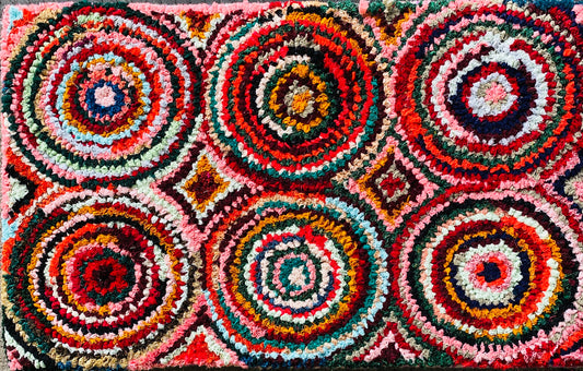 Fußmatte Circles multicolor 50x80 recycled Saris No. 2