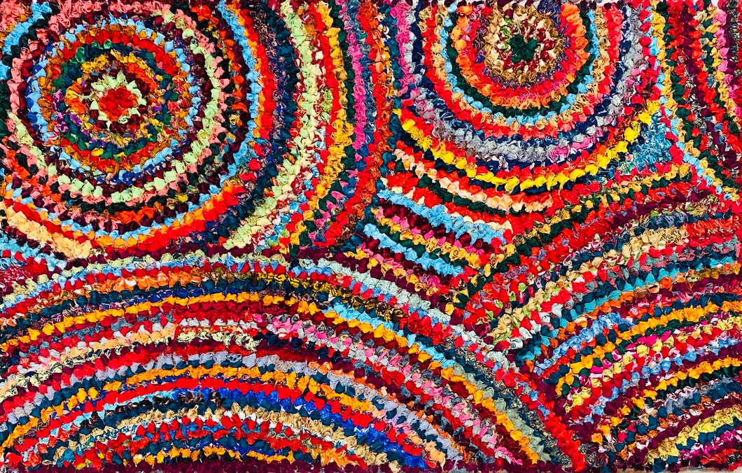 Fußmatte Sun multicolor 50x80 recycled Saris No. 5