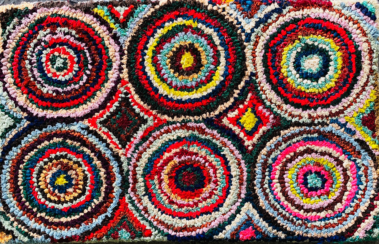 Fußmatte Circles multicolor 50x80 recycled Saris No. 7
