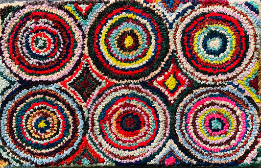 Fußmatte Circles multicolor 50x80 recycled Saris No. 7