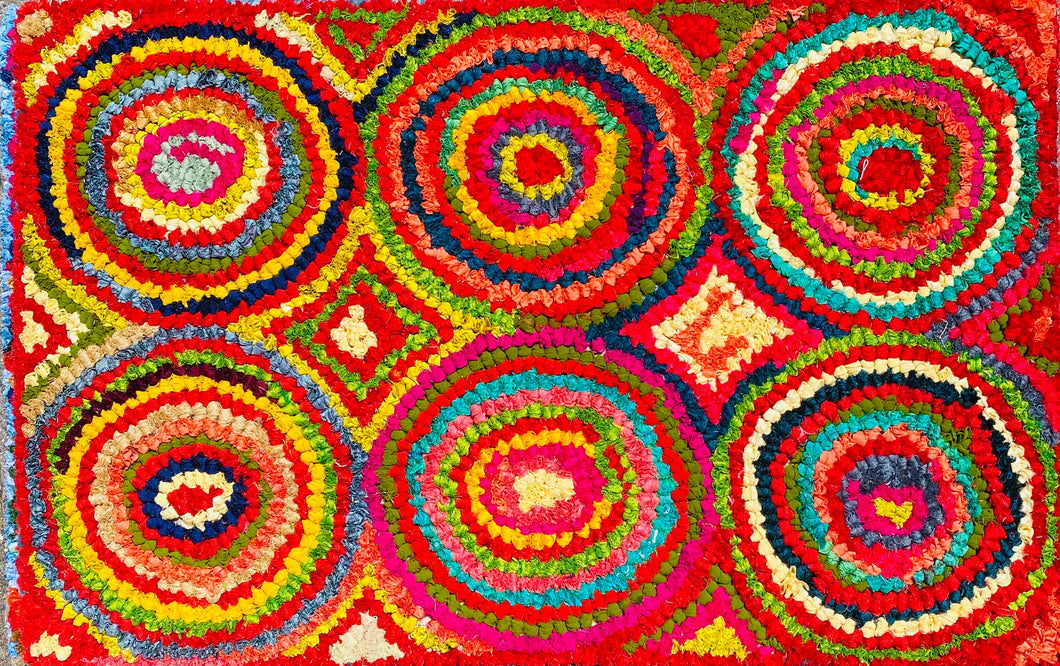 Fußmatte Circles multicolor 50x80 recycled Saris No. 4