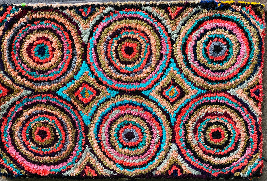 Fußmatte Circles multicolor 50x80 recycled Saris No. 6
