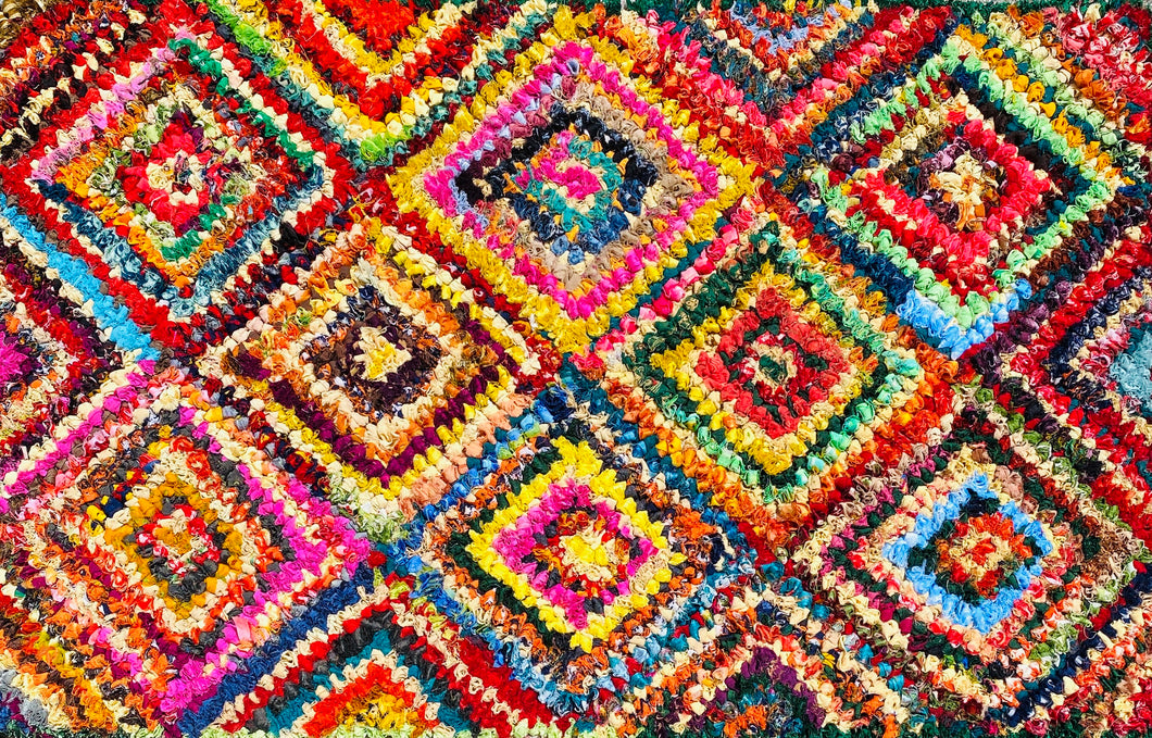 Fußmatte Diamond multicolor 50x80 recycled Saris No. 3