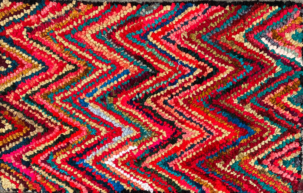 Fußmatte ZigZag multicolor 50x80 recycled Saris No. 7