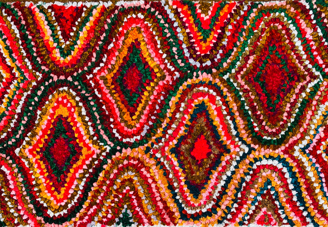 Fußmatte Peacock multicolor 50x80 recycled Saris No.1 1