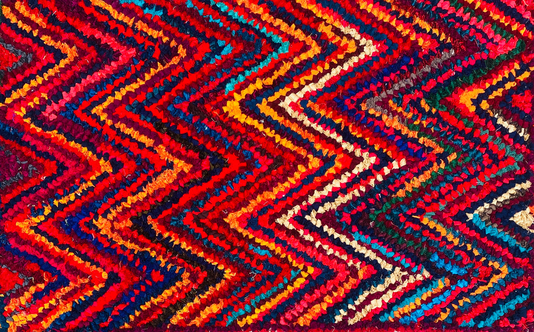 Fußmatte ZigZag multicolor 50x80 recycled Saris No. 4