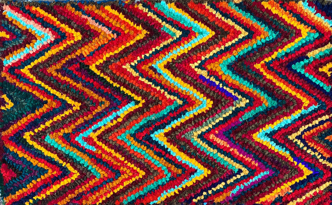 Fußmatte ZigZag multicolor 50x80 recycled Saris No. 3