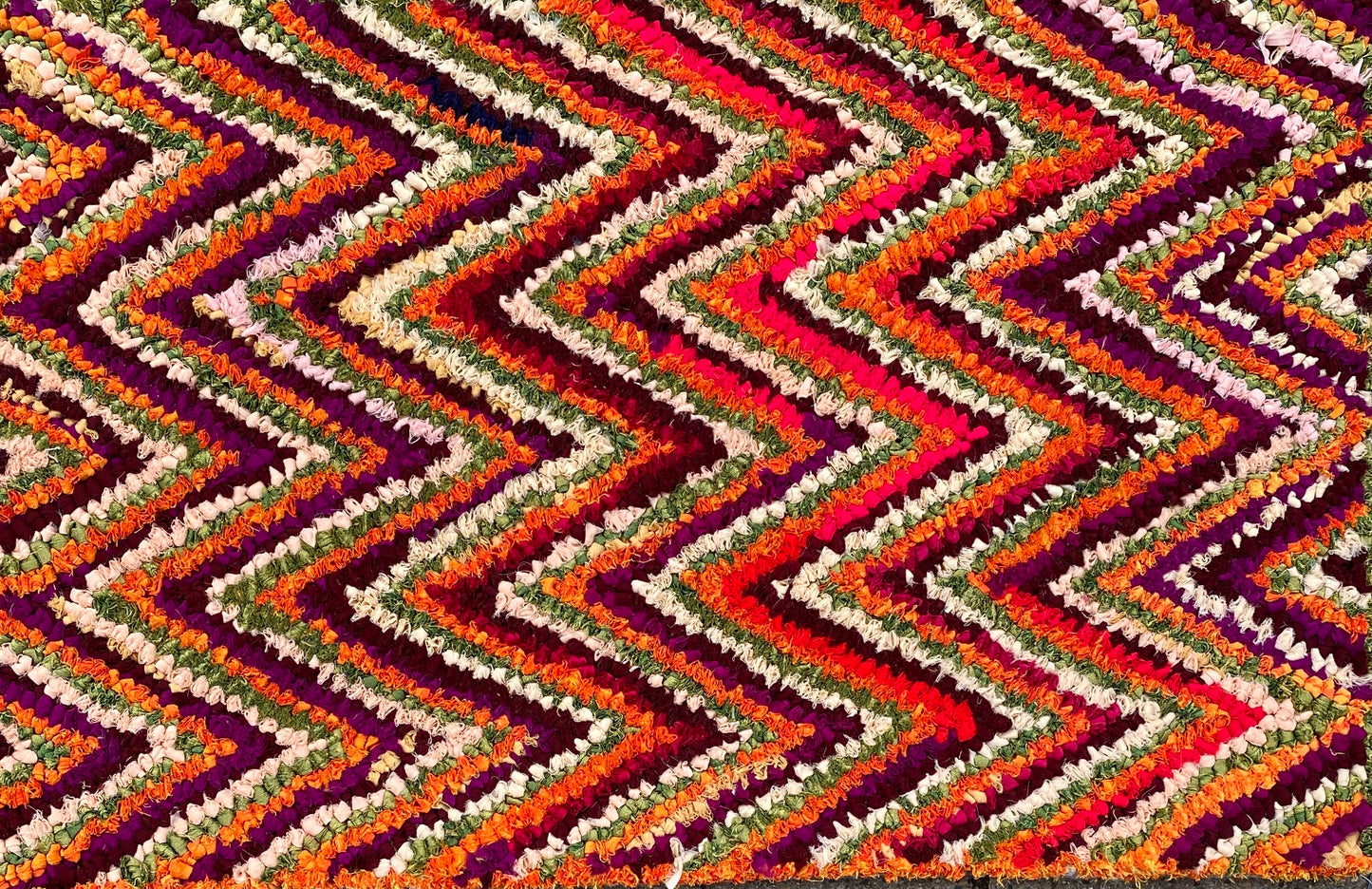 Fußmatte ZigZag multicolor 50x80 recycled Saris No. 12