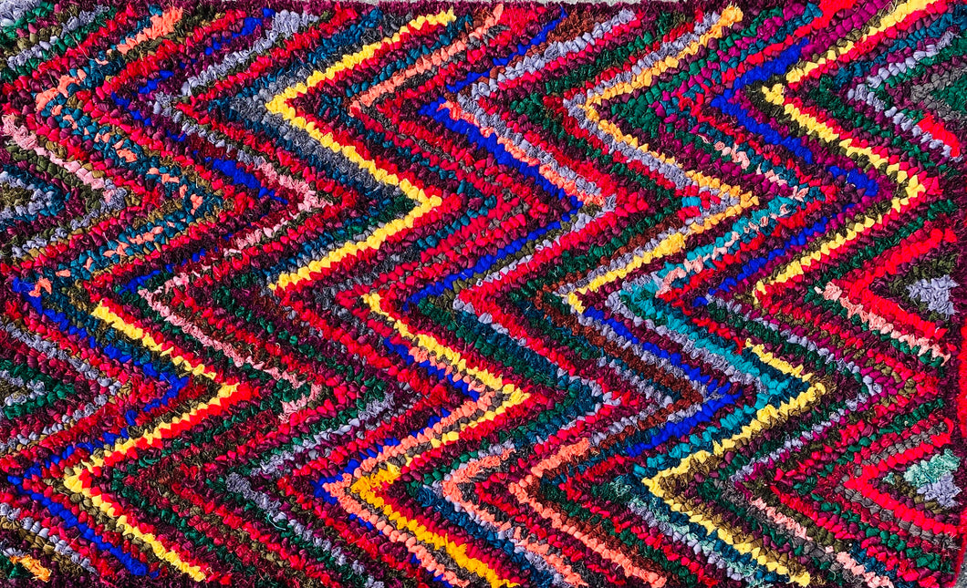 Fußmatte ZigZag multicolor 50x80 recycled Saris No. 9