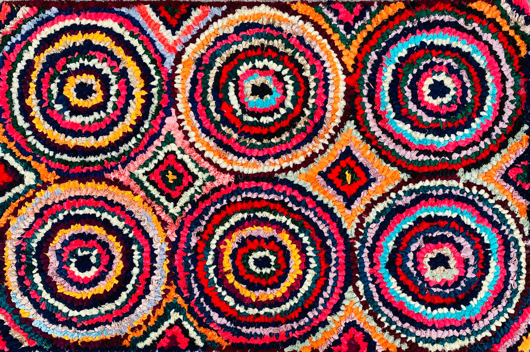 Fußmatte Circles multicolor 50x80 recycled Saris No. 12